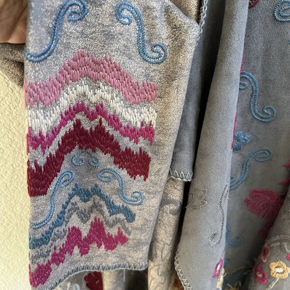 Johnny Was Mallie Metallic Embroidered Cardigan Open Coat Coatigan S Duster Boho - Picture 4 of 7